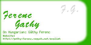 ferenc gathy business card